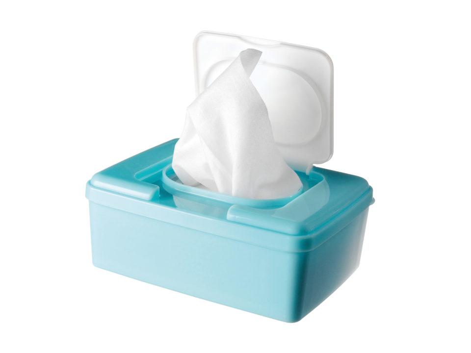 wipes in a blue box